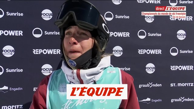 Les larmes de bonheur de Perrine Laffont après son titre - Ski freestyle - Mondiaux (F)
