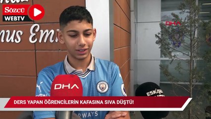 Ders yapan öğrencilerin kafasına sıva düştü!