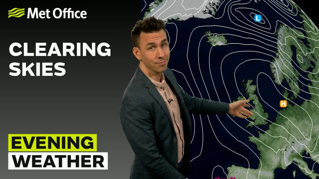 Met Office Monday Evening weather forecast 17/03/2025 - Becoming clearer overnight