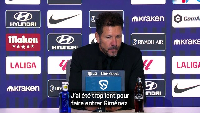 Simeone : J'ai été trop lent pour faire entrer Giménez