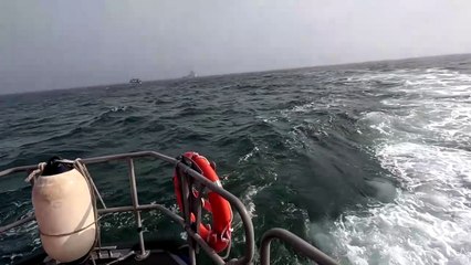 Bridlington RNLI helmet camera footage shows North Sea collision