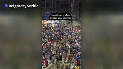 Panic during anti-graft demo in Serbian capital as protestors claim use of sonic weapon