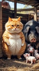 Cat😺 and Pig🐖 Story... By AI CATS STORY.