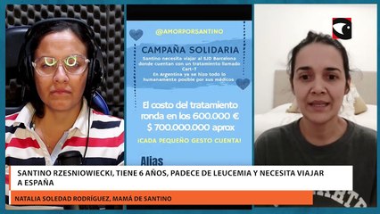 Santino Rzesniowiecki, tiene 6 años, padece de leucemia y necesita viajar a España