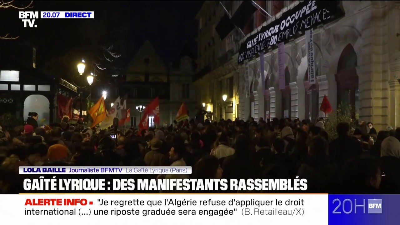 Paris: des manifestants présents pour soutenir les mineurs étrangers isolés et hébergés à La Gaîté Lyrique