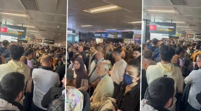 Sabiha Gökçen'de sistem arızası kaosa neden oldu! Uzun kuyruklar oluştu