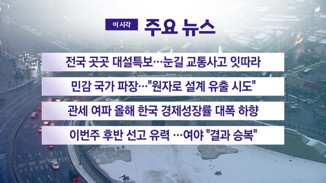 [YTN 실시간뉴스] 전국 곳곳 대설특보...눈길 교통사고 잇따라 / YTN