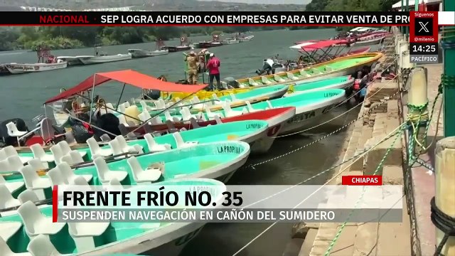 En Chiapas, suspenden navegación en el Cañón del Sumidero por Frente Frío 36