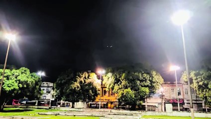 b'Praas recebem novas iluminaes em Belm'