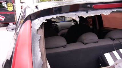 b'Imagens mostram criminoso durante assalto em loja na Cremao '