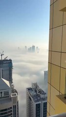 Thick fog in Dubai Marina