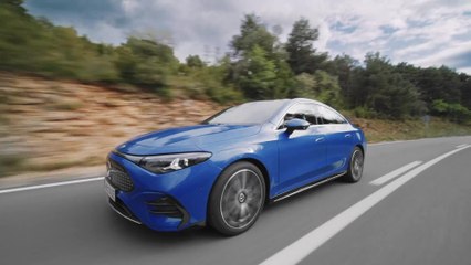 The all-new Mercedes-Benz CLA with EQ Technology in Blue Driving Video