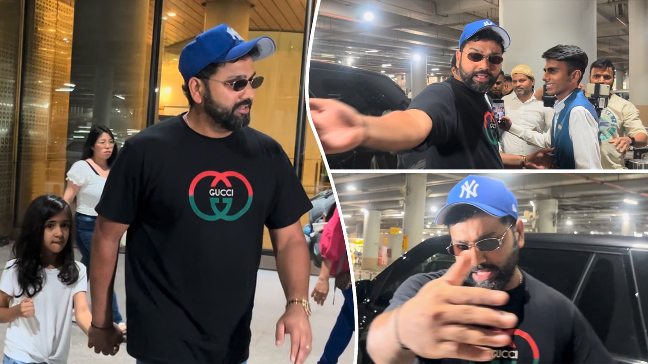 Rohit Sharma Snapped With Family At The Airport! Directs The Paps On How To Click Pictures!