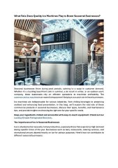 What Role Does Quality Ice Machines Play to Boost Seasonal Businesses