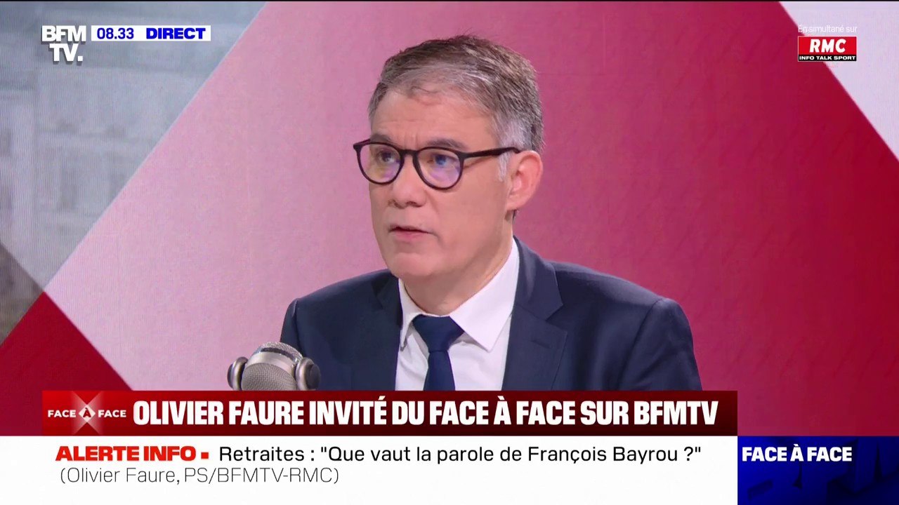 Retraites: Olivier Faure (PS) reproche à François Bayrou de “prendre prétexte de la guerre pour mener une guerre sociale dans le pays”