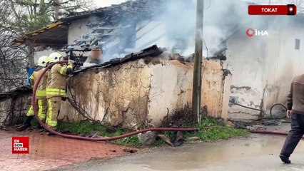Tokat'ta ekmek yapmak isterken evi yaktı