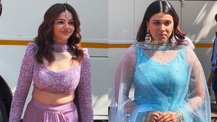 Laughter Chefs BTS: Rubina Dilaik's Lively Lavender & Mannara Chopra's Blissful Blue Ethnic Avatar