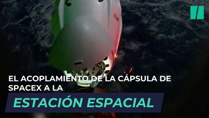 Un vídeo en timelapse muestra el acoplamiento de la cápsula de SpaceX a la Estación Espacial