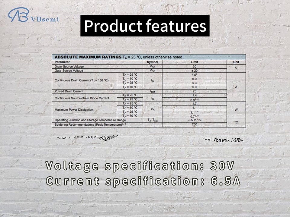 DMN3110S-VB is a SOT23 package N-Channel field effect MOS tube