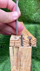 Des rivets dans du bois