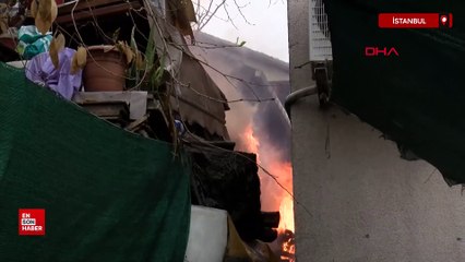 Ataşehir'de gecekonduda çıkan yangın söndürüldü