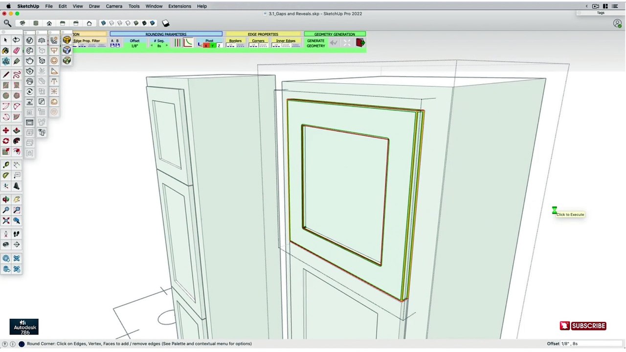 Modeling For V - Ray Round Corners in Sketchup | Part # 04 | #architecture #sketchup  #civil3d #Autodesk #civil3d