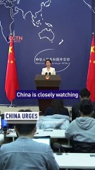 China urges action to de-escalate Israel-Palestine conflict