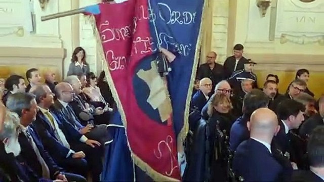 Sassari, il Pontefice massimo della goliardia Pantaleone I all'inaugurazione dell'anno accademico