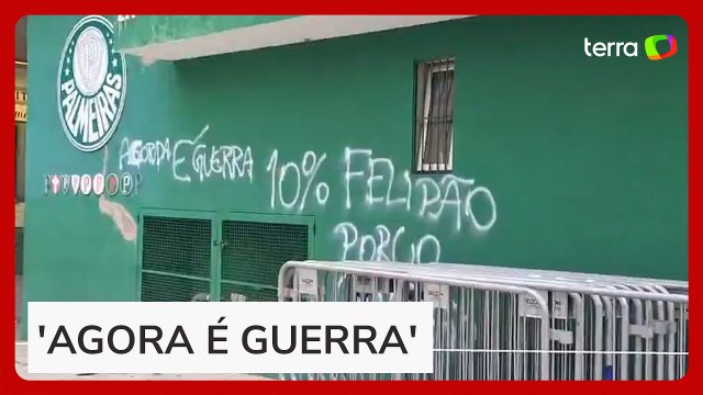 Palmeiras tem muro do Allianz Parque pichado após derrota para o Corinthians