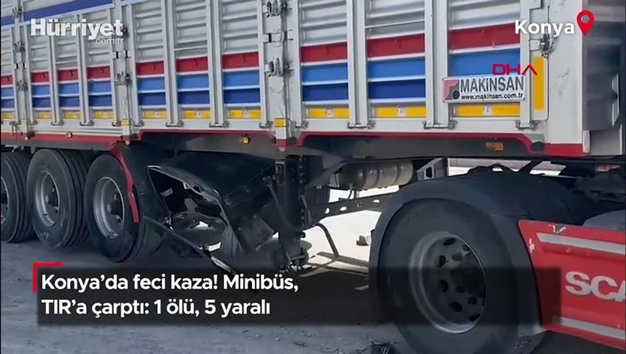 Konya'da feci kaza! Minibüs, TIR'a çarptı: 1 ölü, 5 yaralı