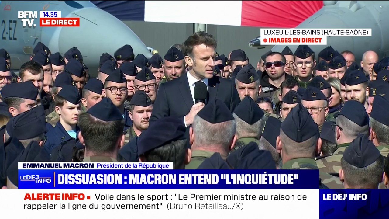 "Nous savons ce qu'être occupé signifie": Emmanuel Macron s'exprime sur la guerre en Ukraine depuis la base aérienne de Luxeuil