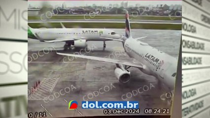 b'Avib5es da LATAM colidem em Congonhas'