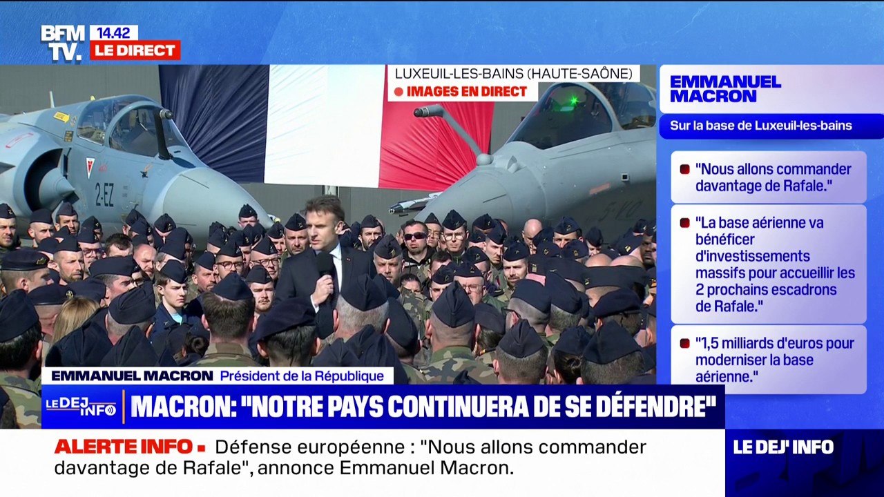 "Je veux que nous soyons prêts, que nous soyons protégés" en cas de guerre, souligne Emmanuel Macron