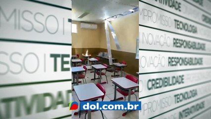 b'Telhado de escola municipal desaba em Icoaraci'