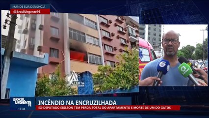 Incêndio na Encruzilhada: ex-deputado Edilson tem perda total do apartamento e morte de um dos gatos