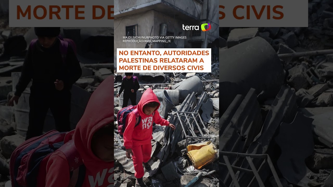 Novas imagens mostram destruição em Gaza após a...