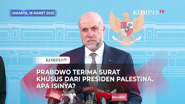 Prabowo Terima Surat Khusus dari Presiden Palestina Mahmoud Abbas, Apa Isinya?