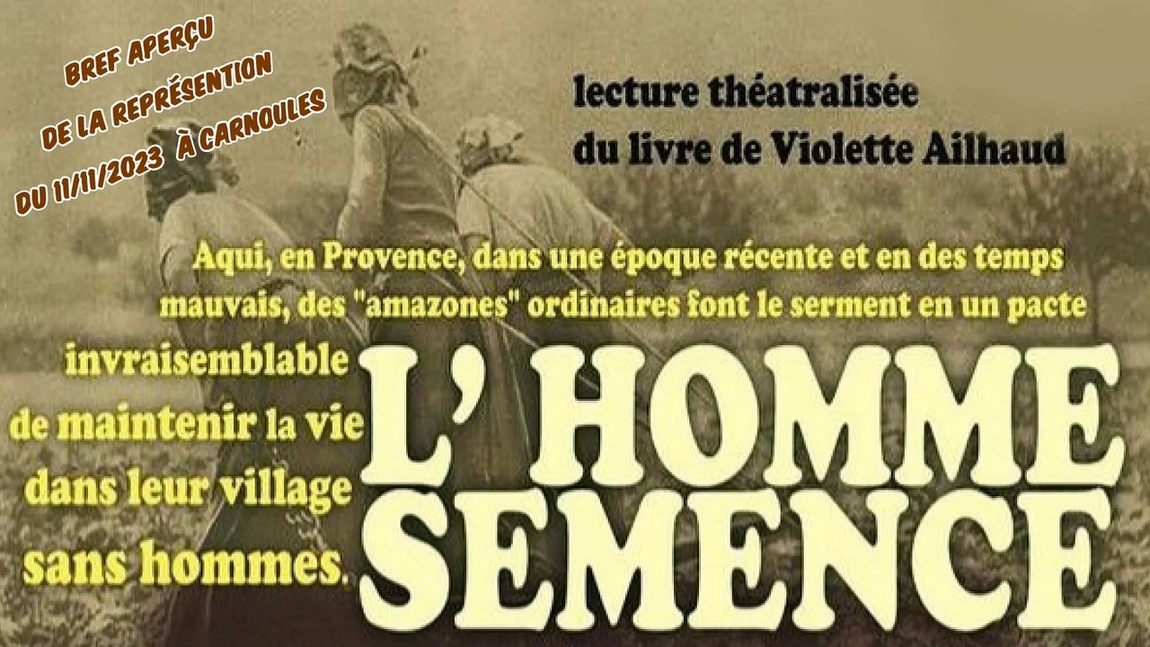 Aperçu du spectacle L'HOMME SEMENCE