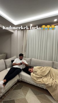 Kadın erkek farkı 😂😂😂 #evlilik #karıkoca #kadın #erkek #korku