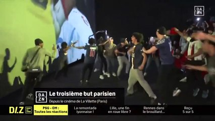 PSG - Marsilya maçının yayınlandığı sinema salonunda taraftarlar böyle kutlama yaptı