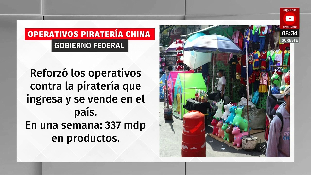 Gobierno federal intensifica operativos contra piratería china en México