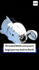 Stranded NASA astronauts begin journey back to Earth