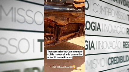 b'caminhote colide na traseira de caminho'