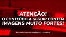 b'Ca2mera de segurana7a mostra momento em que veadculo atropela idoso e invade pra9dio na Pedreira'