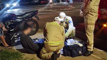 Motociclista fica ferido em acidente na Rua Leonardo da Vinci