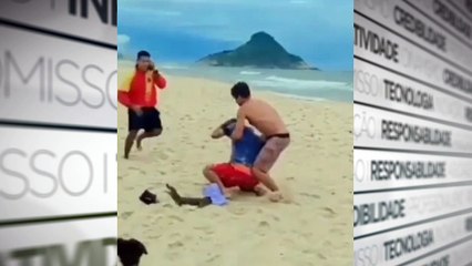 b'Homem usa jacara9 como arma'