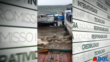 b'Vento forte vira barcos em Porto de Moz'