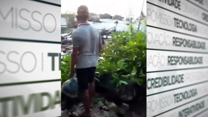 b'Moradores resgatam mulher de escombros em Almeirim'