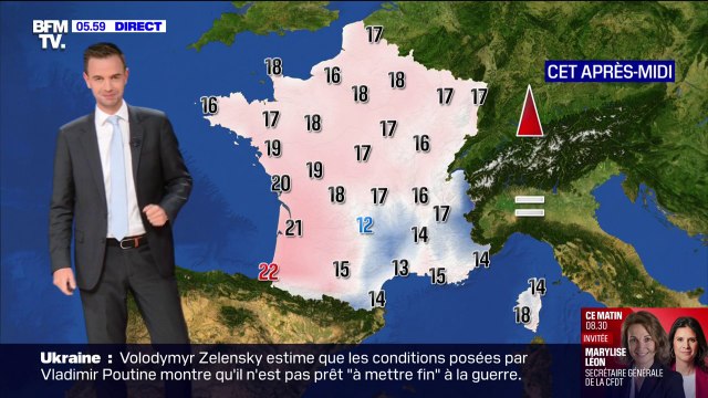 De la pluie dans le Sud-Est et du soleil sur le reste du territoire, avec des températures comprises entre 12°C et 22°C... La météo de ce mercredi 19 mars
