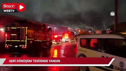 Kocaeli'nde, geri dönüşüm tesisi yandı